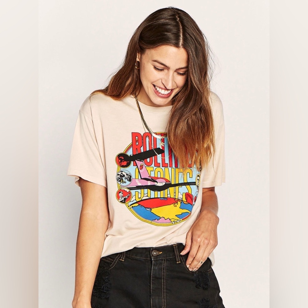 Rolling Stones Graphic Beige T-Shirt